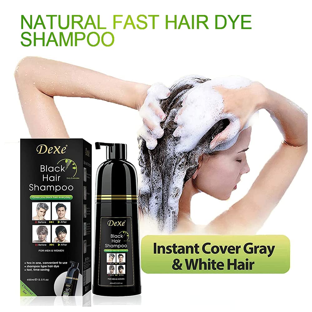 Agthyuve Dexe Hair Dye Shampoo gloves in-use show clean, mess-free use
