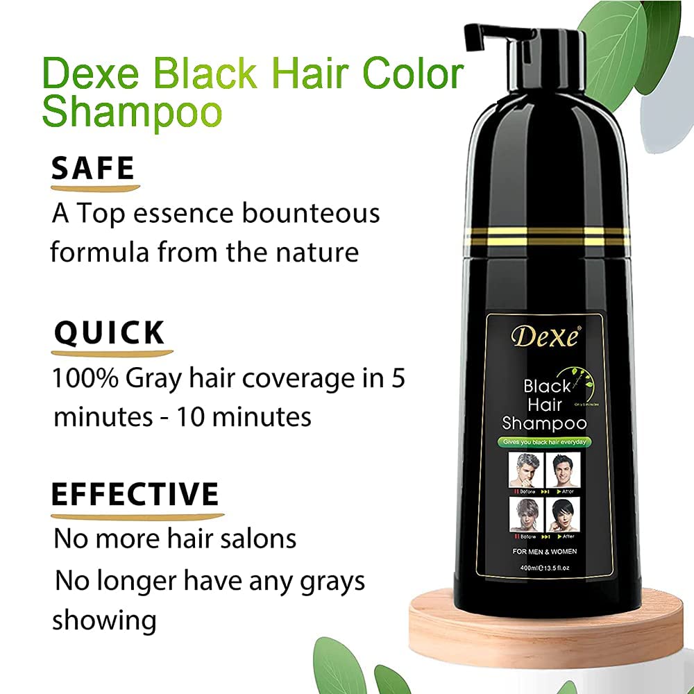 Agthyuve Dexe Hair Dye Shampoo label emphasizes no ammonia and gentle formula