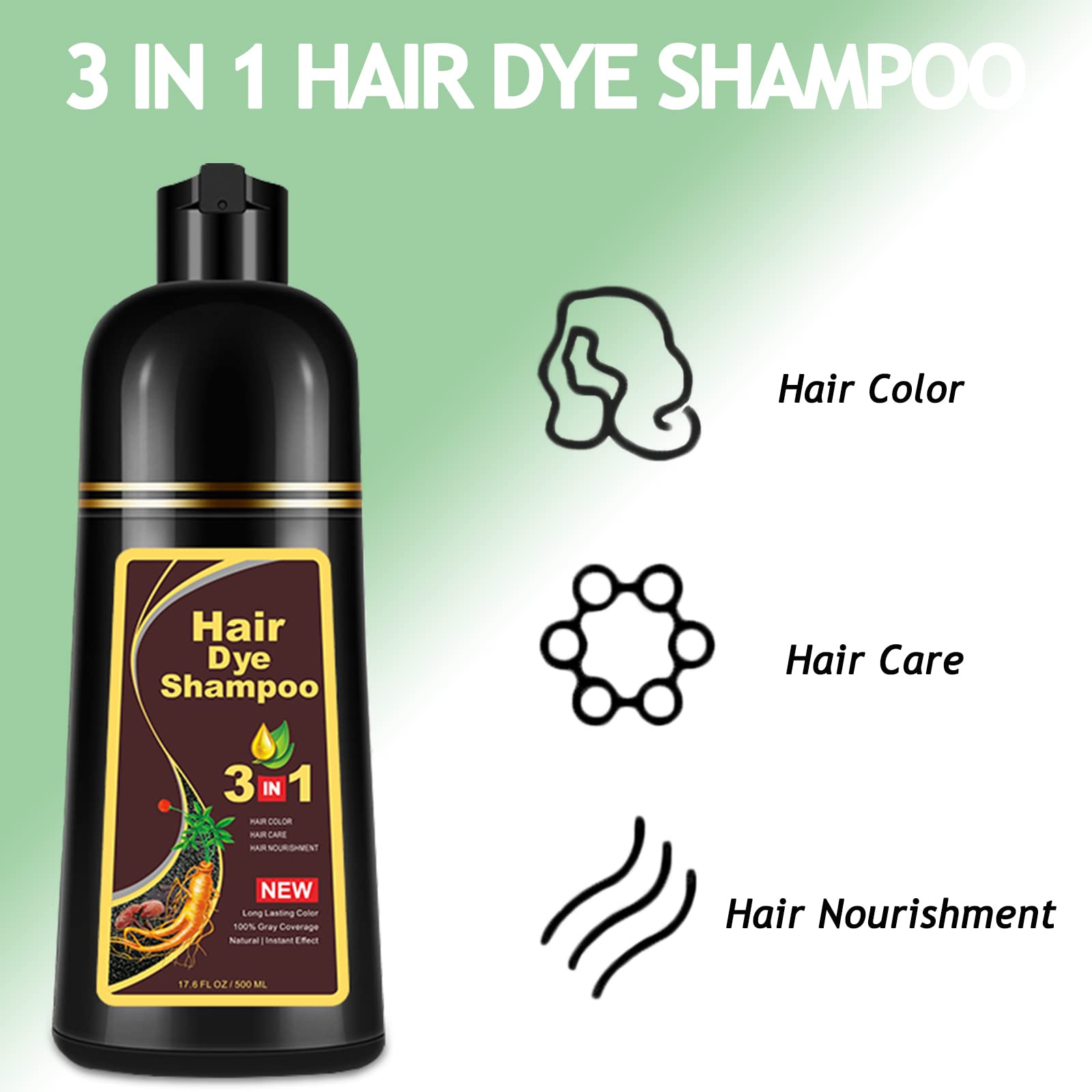 Agthyuve Hair Dye Shampoo grey-hair-coverage demonstrates seamless grey-to-tone transformation.