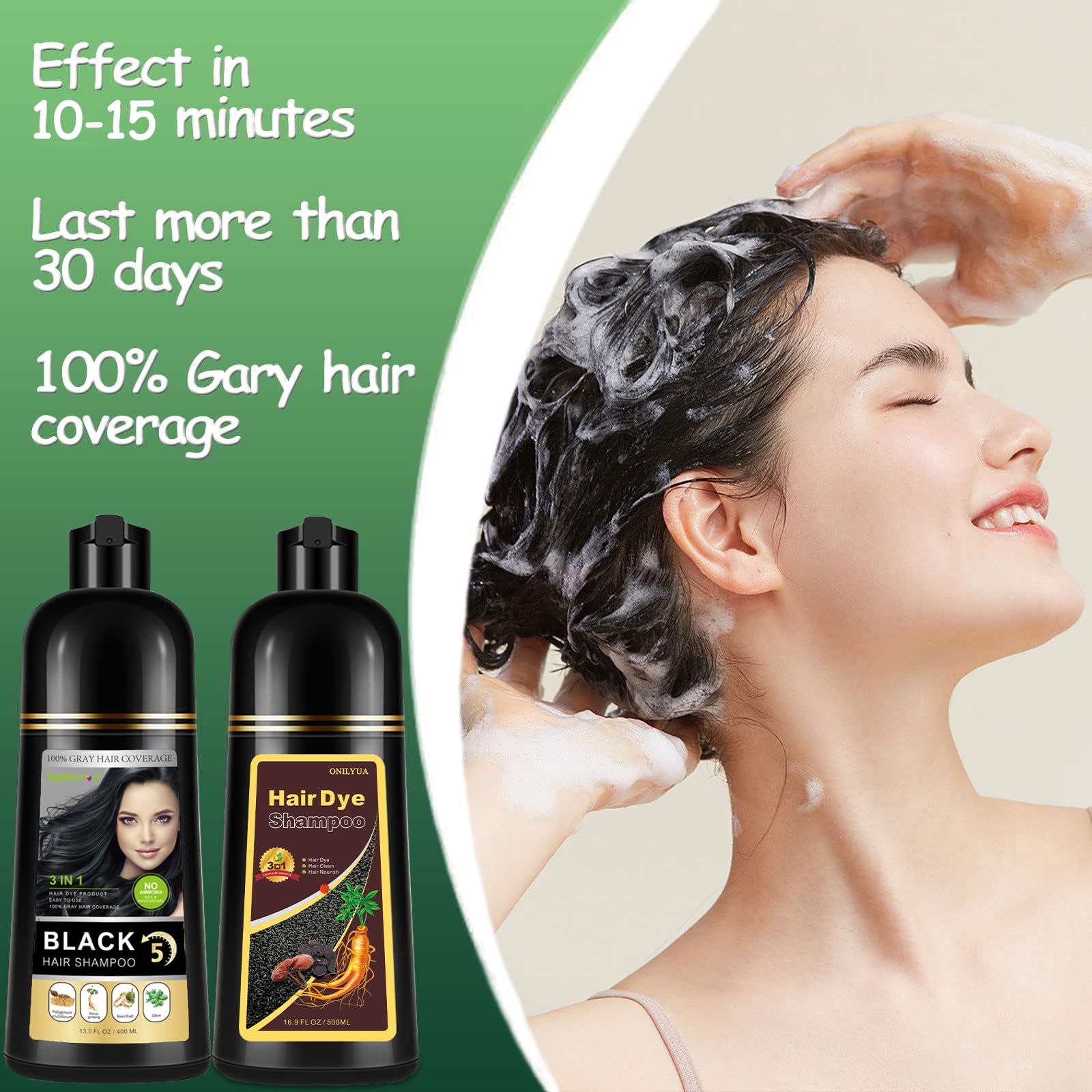 Agthyuve hair dye shampoo color lasting about 30 days.
