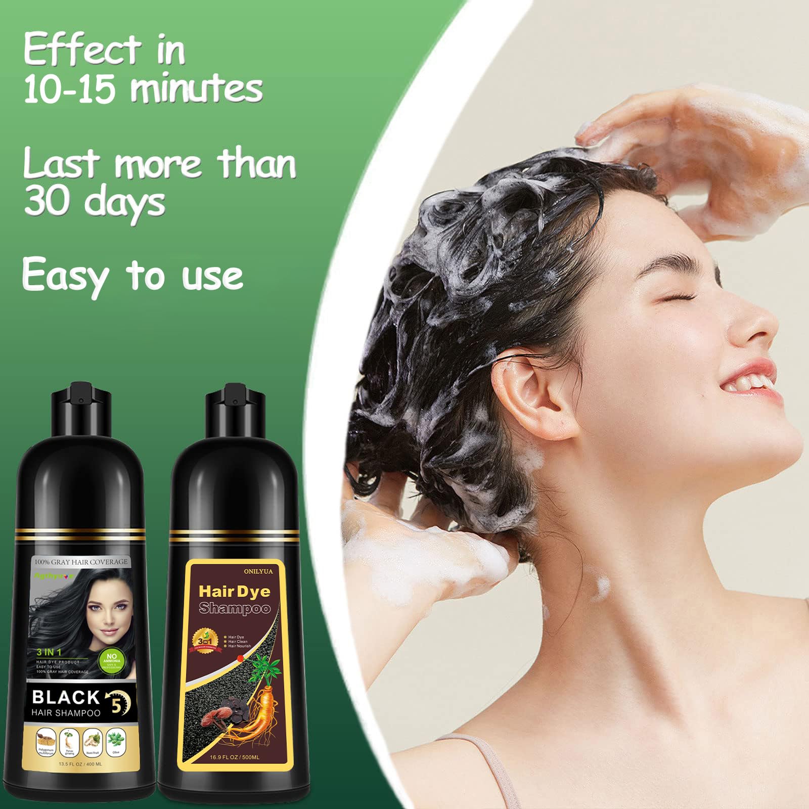 Agthyuve Hair Dye Shampoo hair-shine-softness shows soft, plump, shiny hair after washing.