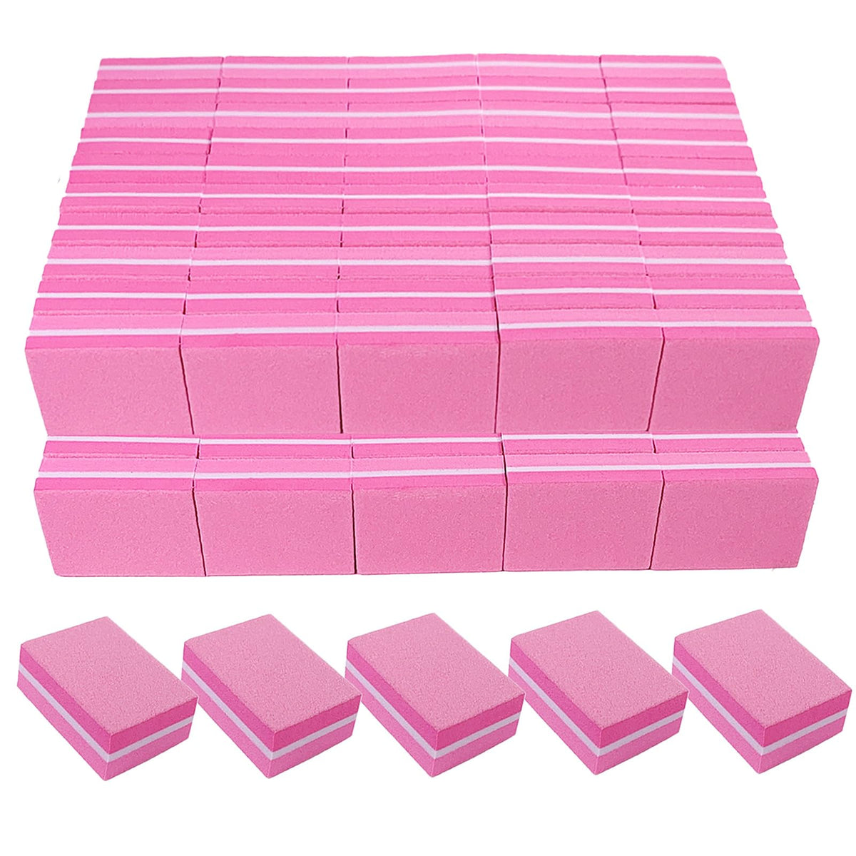 AhaTopia 180/240 grit nail buffers 100-pack for on-the-go salon prep
