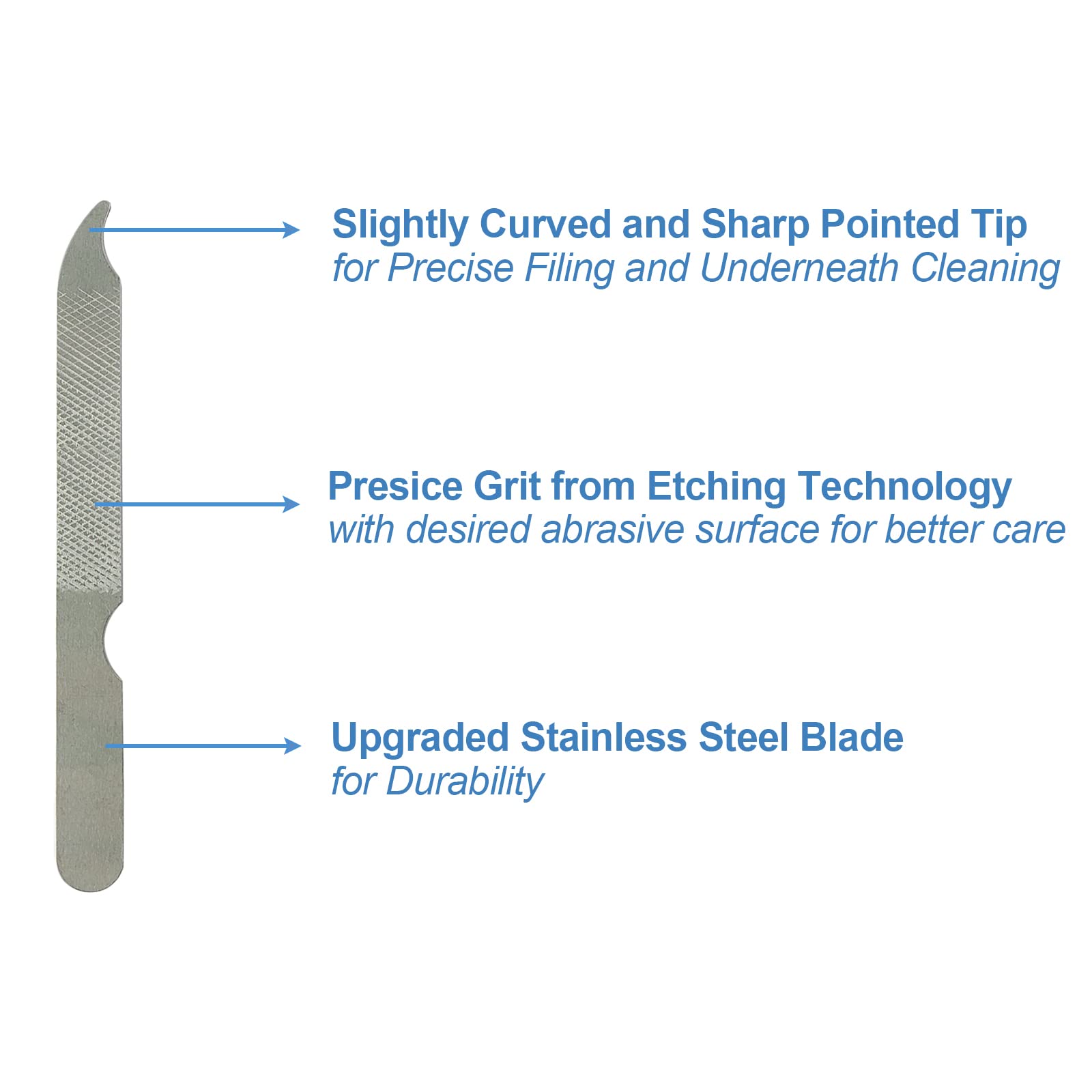 AhaTopia fingernail files curved pointed tip for cleaning dirt from under nails.