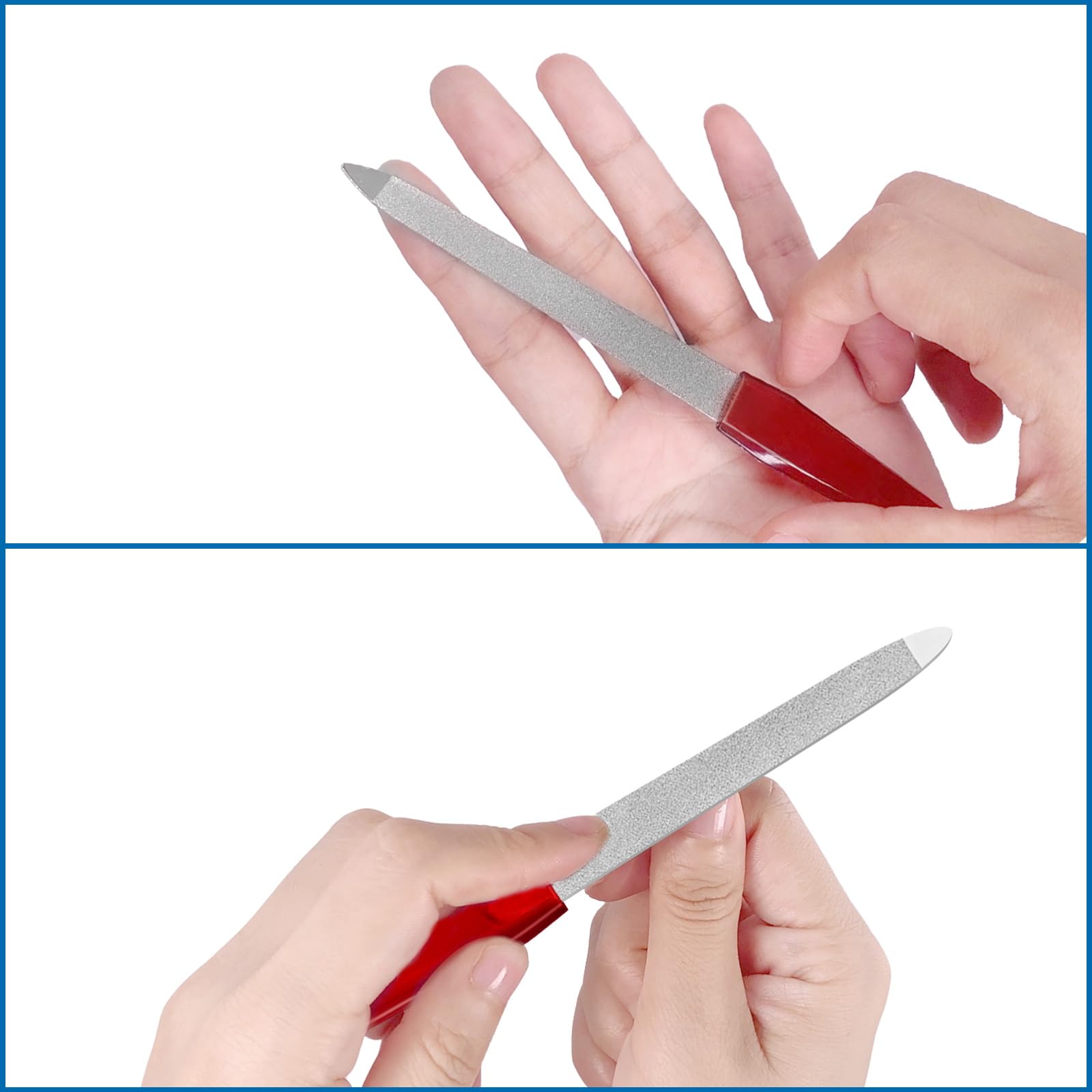 Two-sided fine grits on AhaTopia nail files for versatile nail shaping