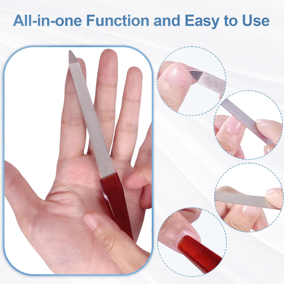 AhaTopia Nail Files metal blade gleam highlights quality steel and sapphire grit