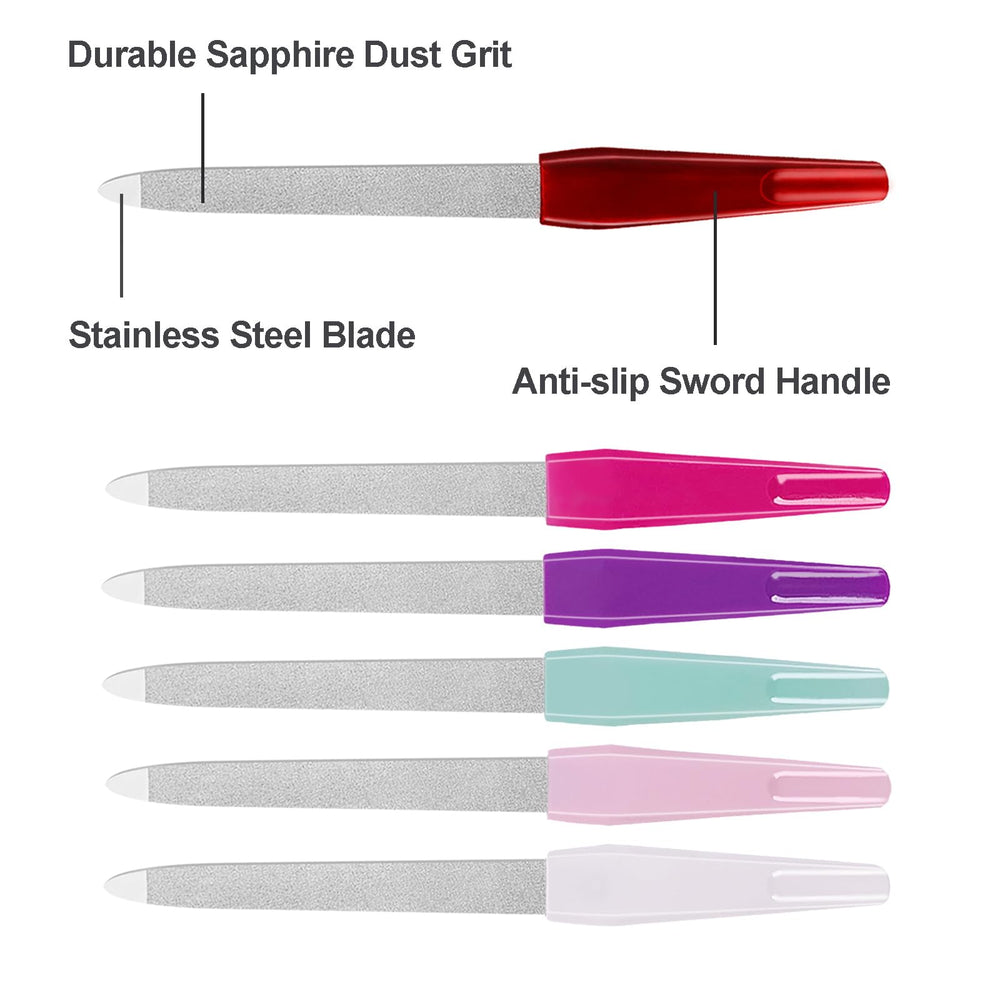 AhaTopia Nail Files non-slip handle for controlled filing and comfort