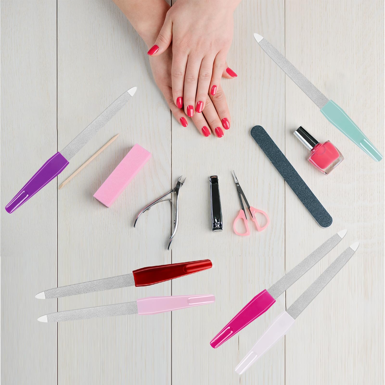 Salon-ready AhaTopia nail files in use for professional manicures