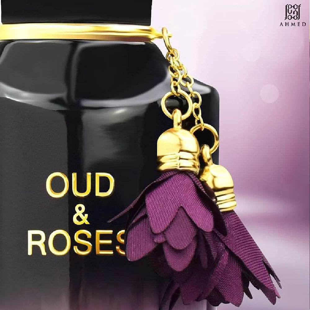 AHMED Oud & Roses spray action illustrating easy, even distribution.