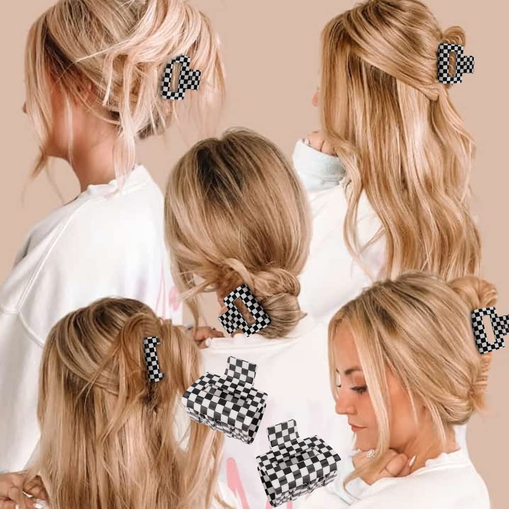 AHONEY checkered clip closeup acrylic demonstrates durability and stylish geometry