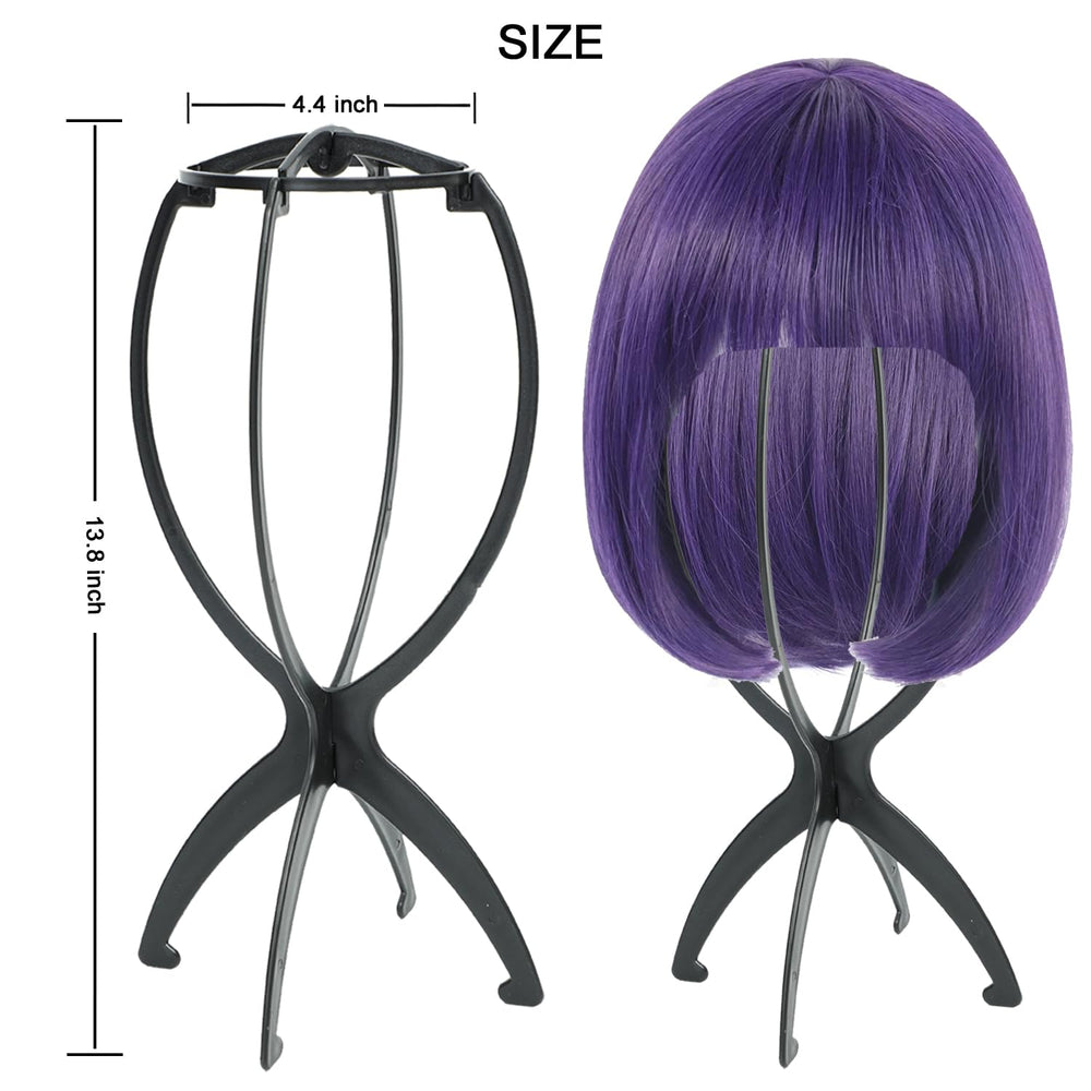 AIAIZHQH collapsible wig stand mechanism opened for easy, portable use.