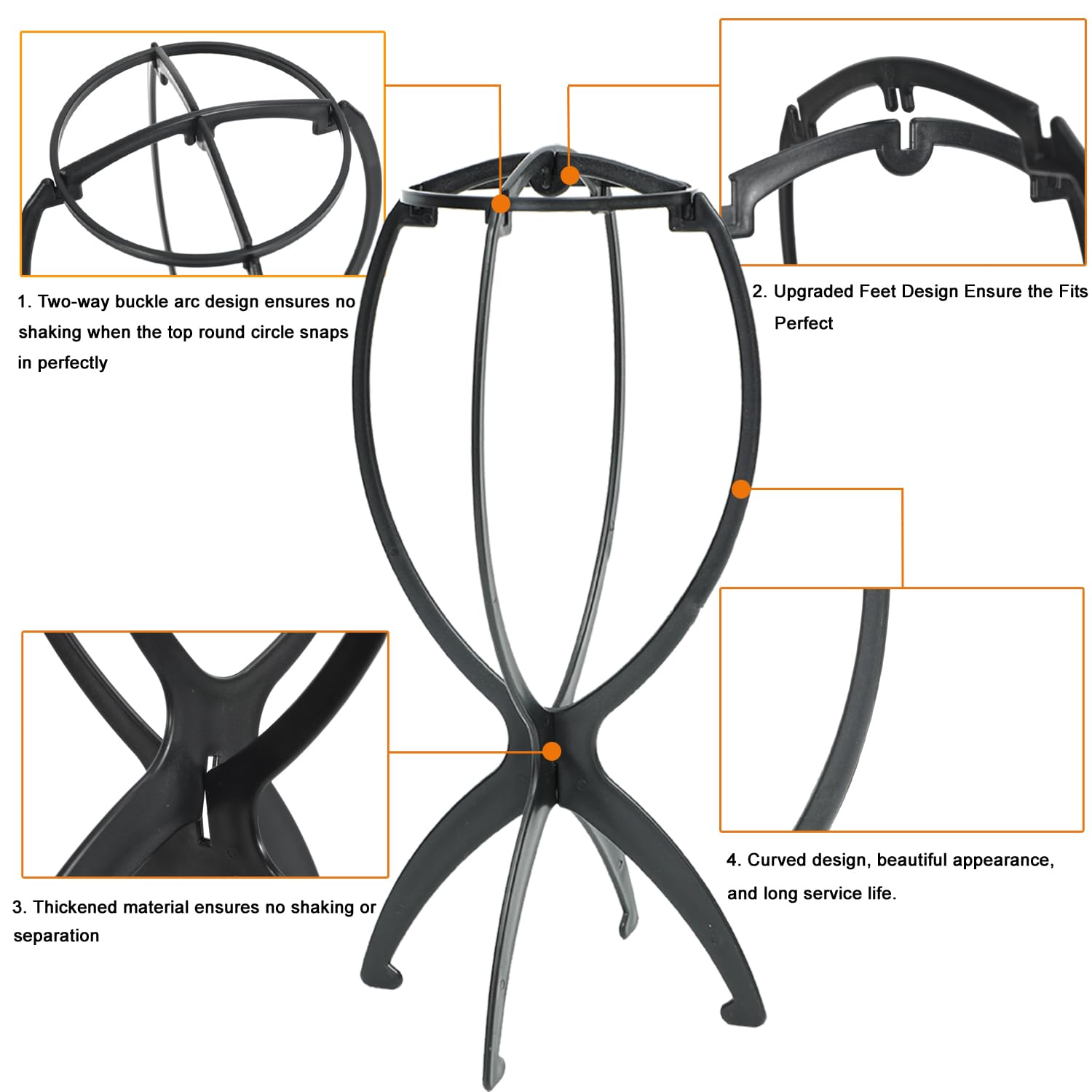 AIAIZHQH travel-friendly wig stand in compact form for easy packing.