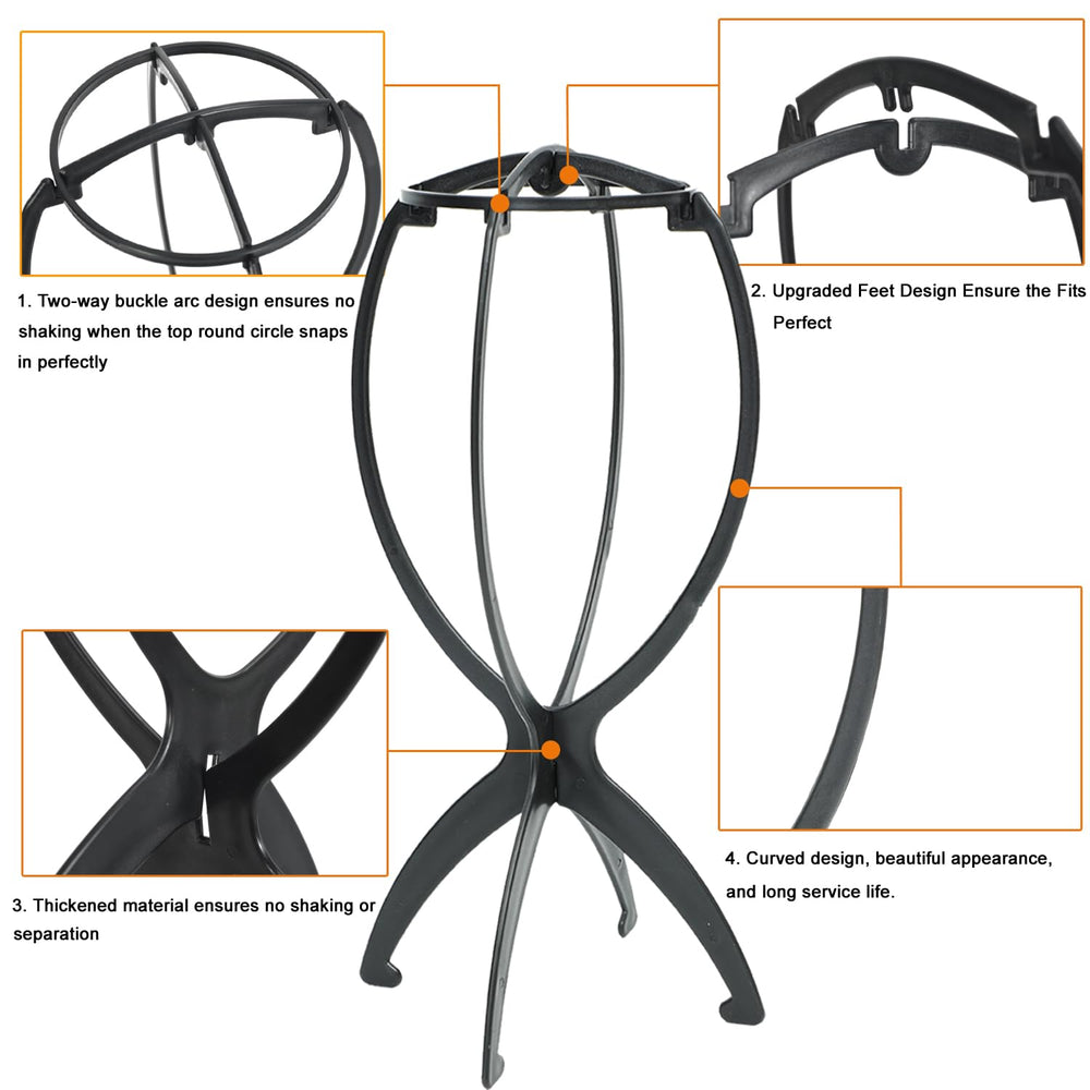 AIAIZHQH travel-friendly wig stand in compact form for easy packing.