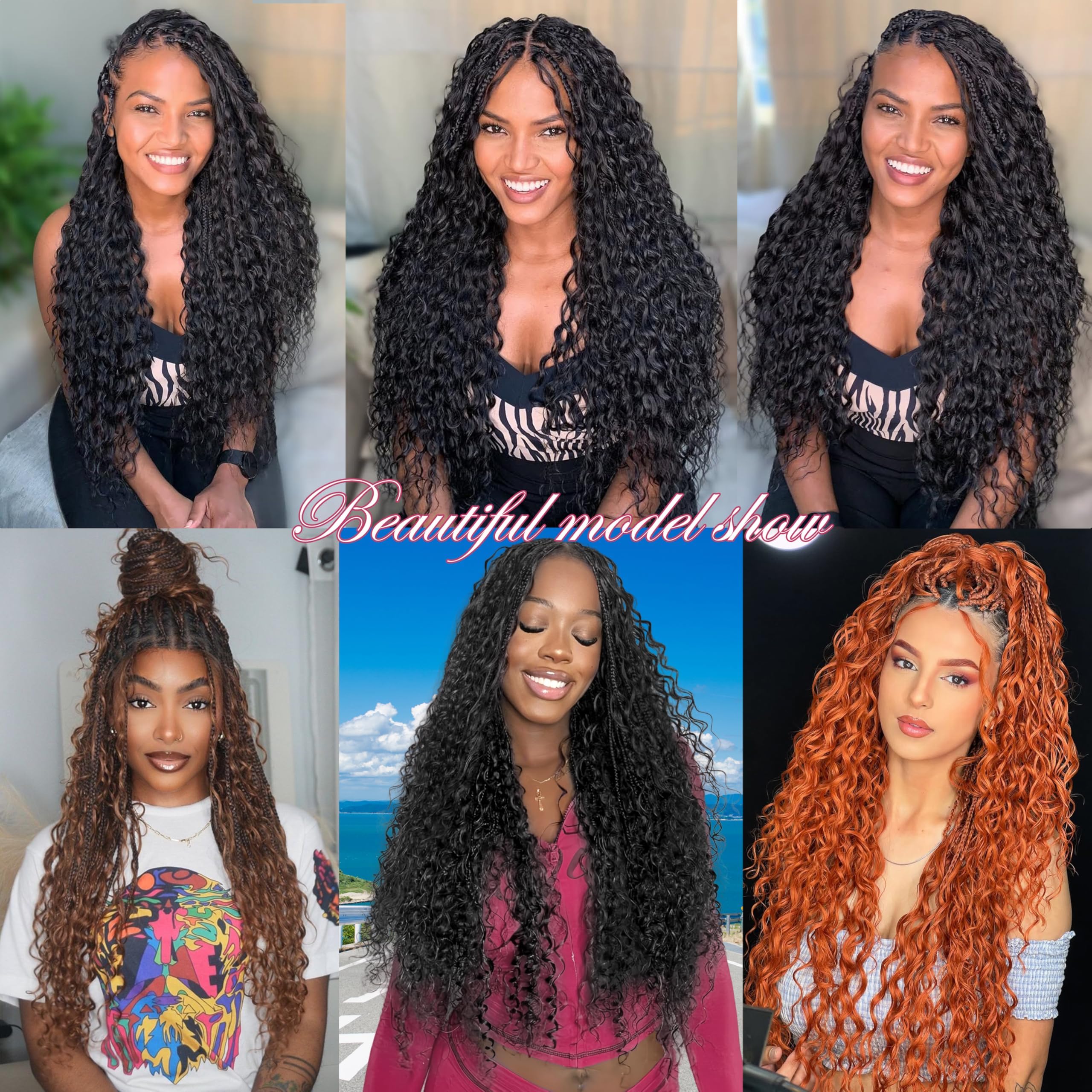 AIBEO Goddess Box Braids 1B color option for versatile styling