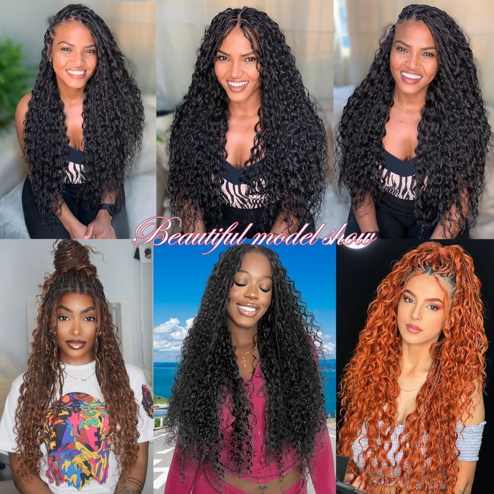 AIBEO Goddess Box Braids 1B color option for versatile styling