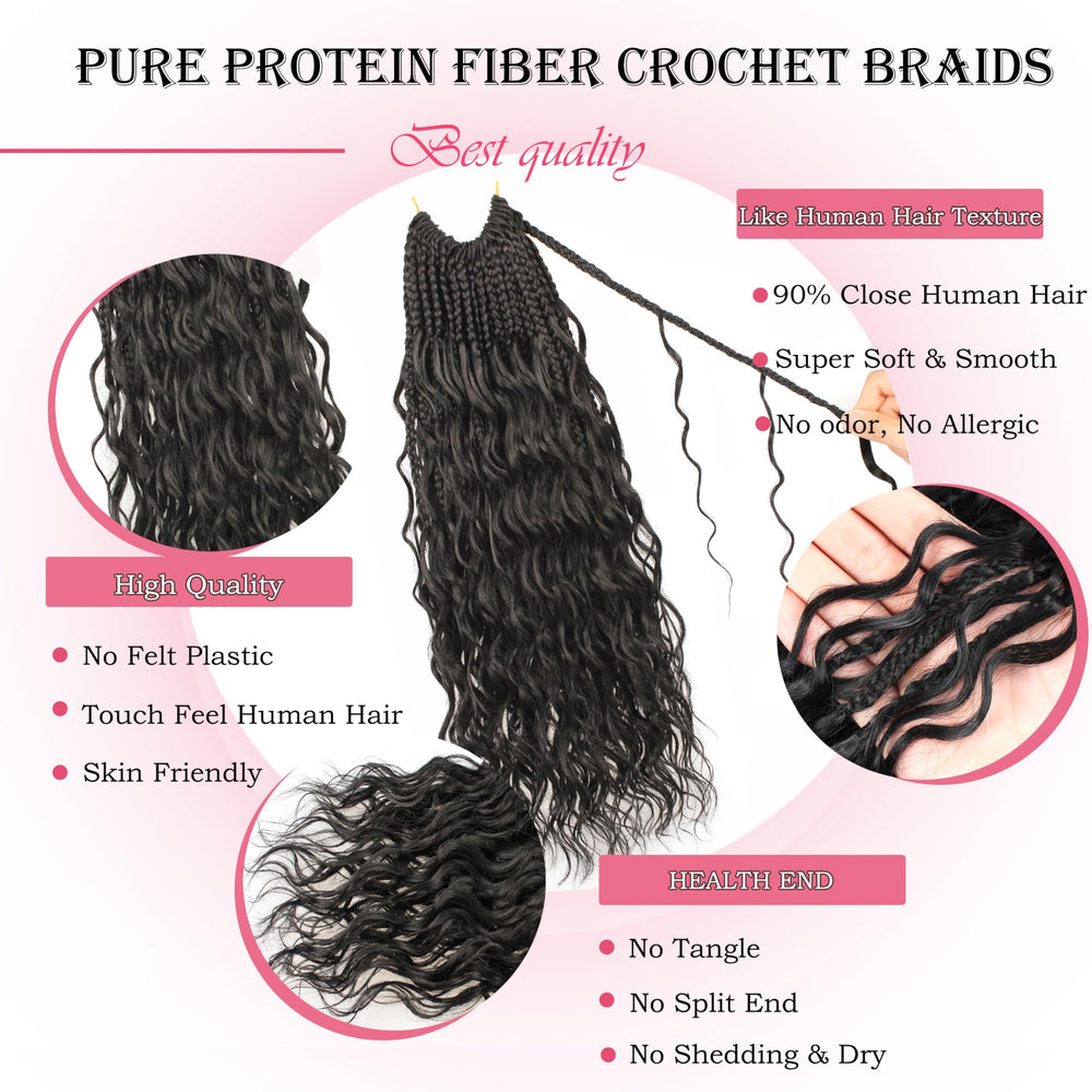 AIBEO Goddess Box Braids natural-look texture close-up