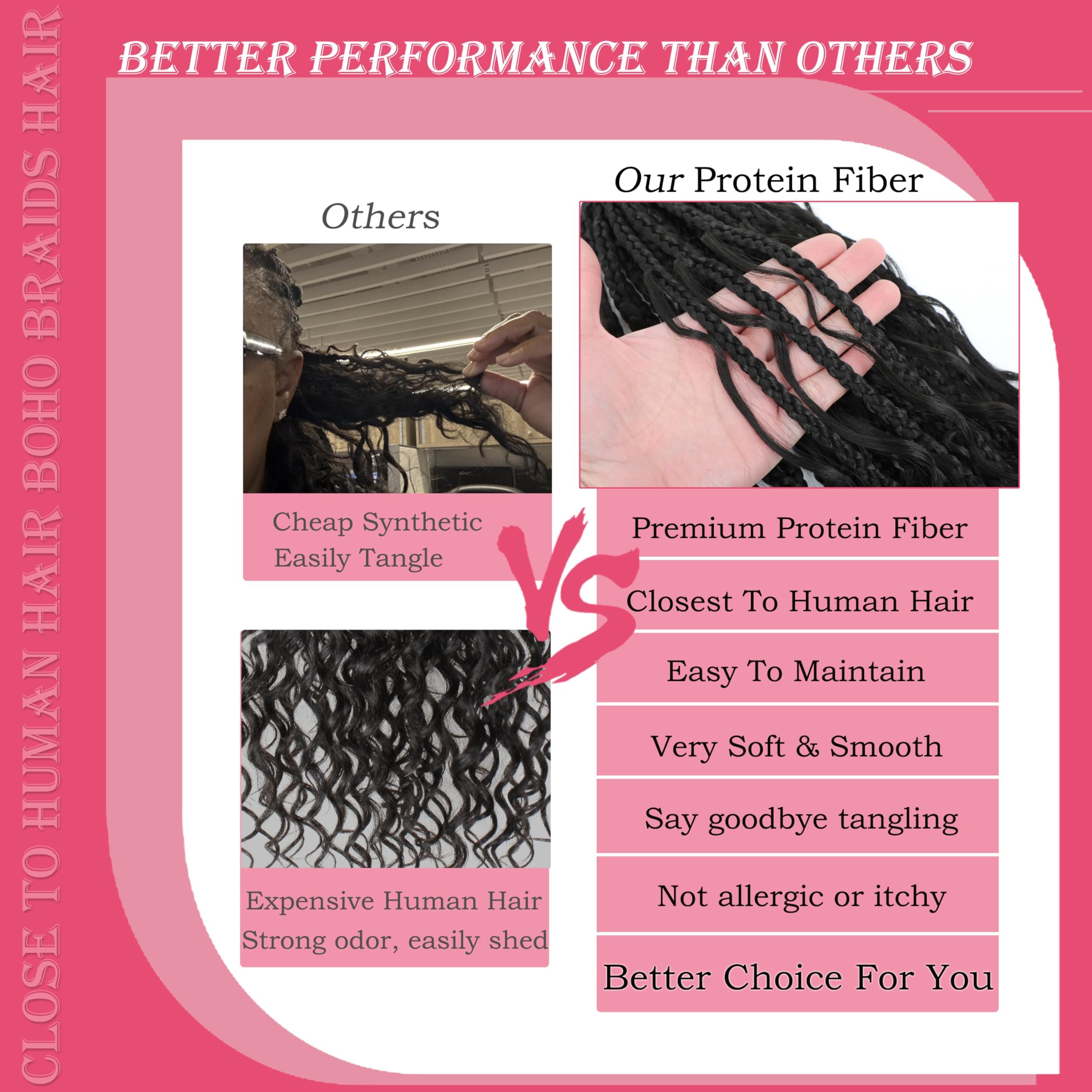 AIBEO Goddess Box Braids soft-texture protein fiber close-up for comfortable wear
