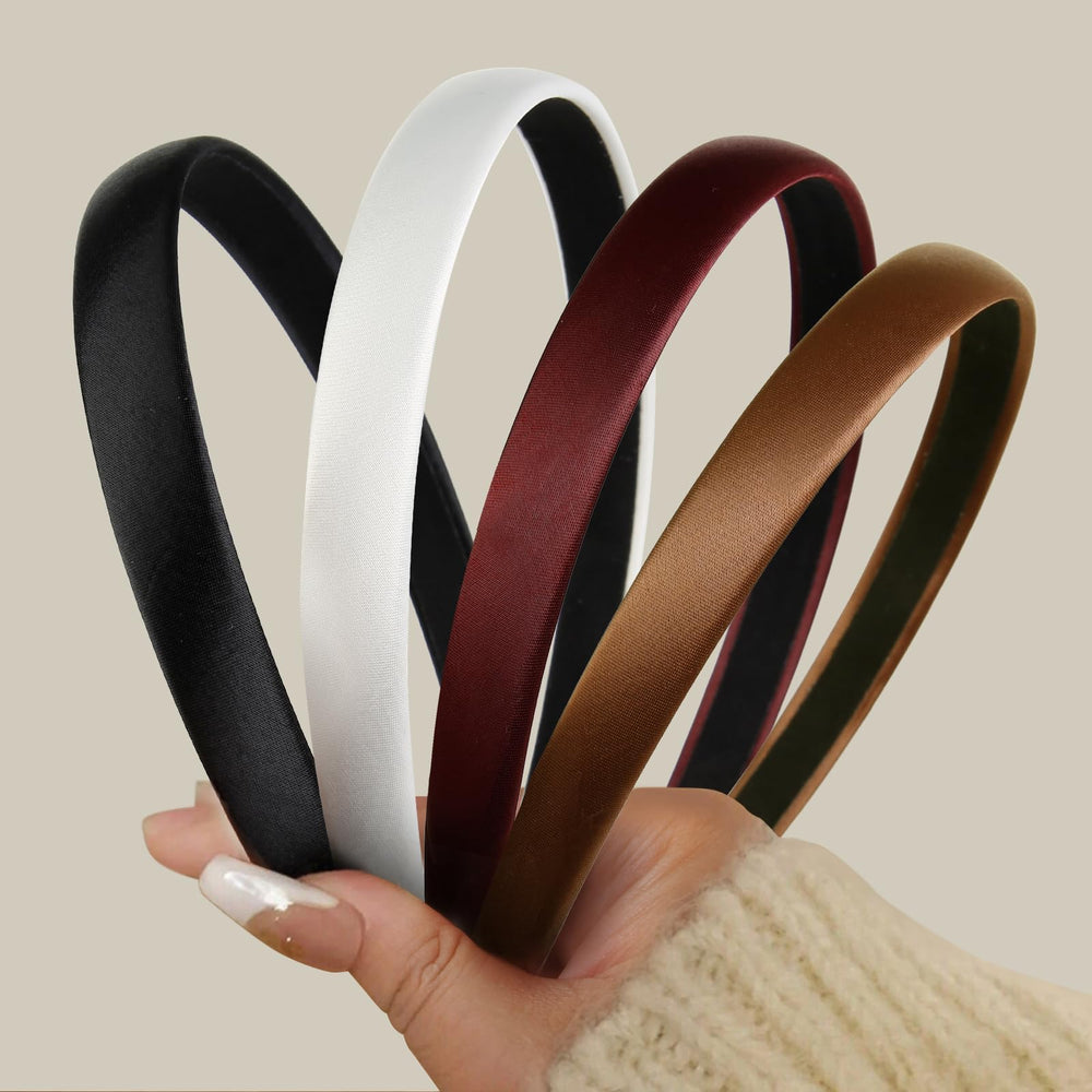 Diadema satinada AIBFRID para mujer, juego de 4 piezas, estilo elegante.