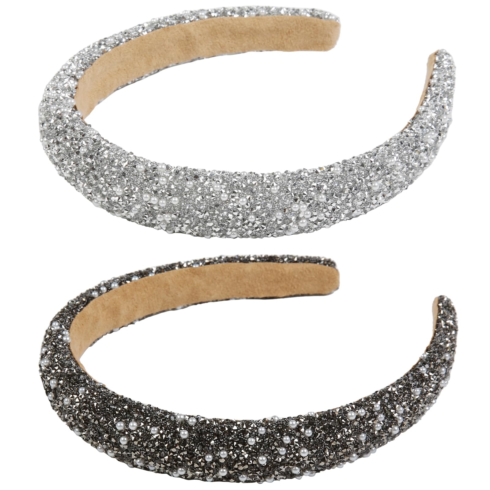 AIBFRID silver rhinestone headband with elegant sparkle for all-day wear