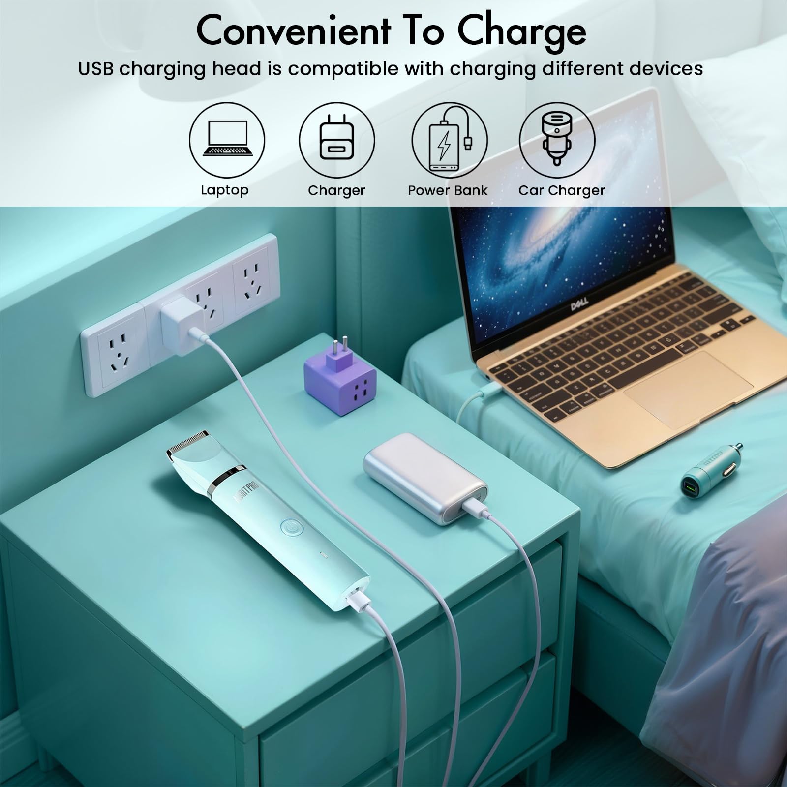 AIBRIT PRO trimmer with included cleaning brush for quick care.