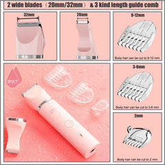 AIBRIT PRO bikini trimmer performs wet and dry use for convenient grooming anywhere.