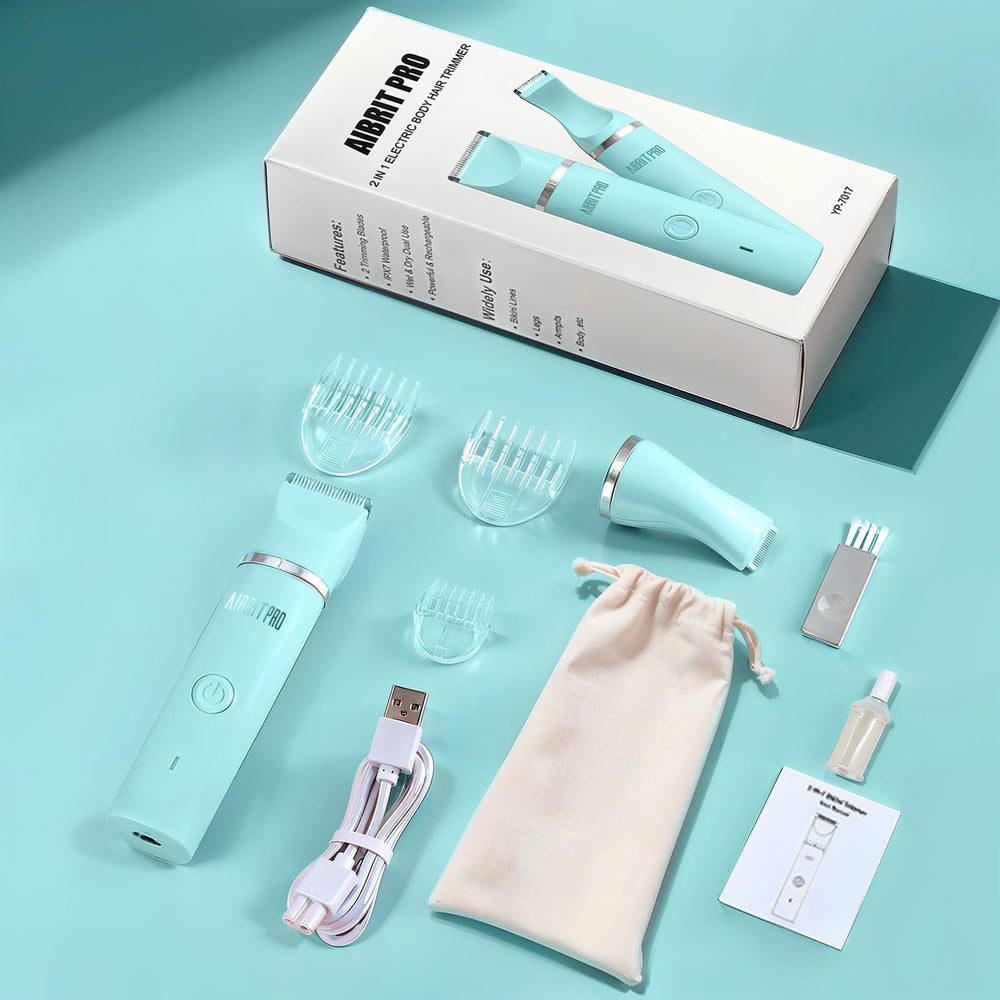 AIBRIT PRO gift-ready bikini trimmer in blue.