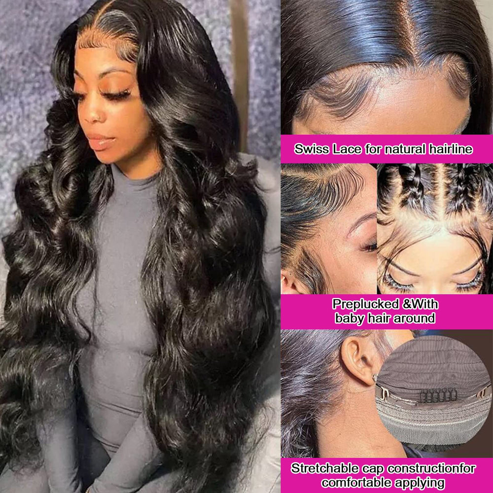 Aicrelery 13x6 lace front wig back view highlighting length and body wave