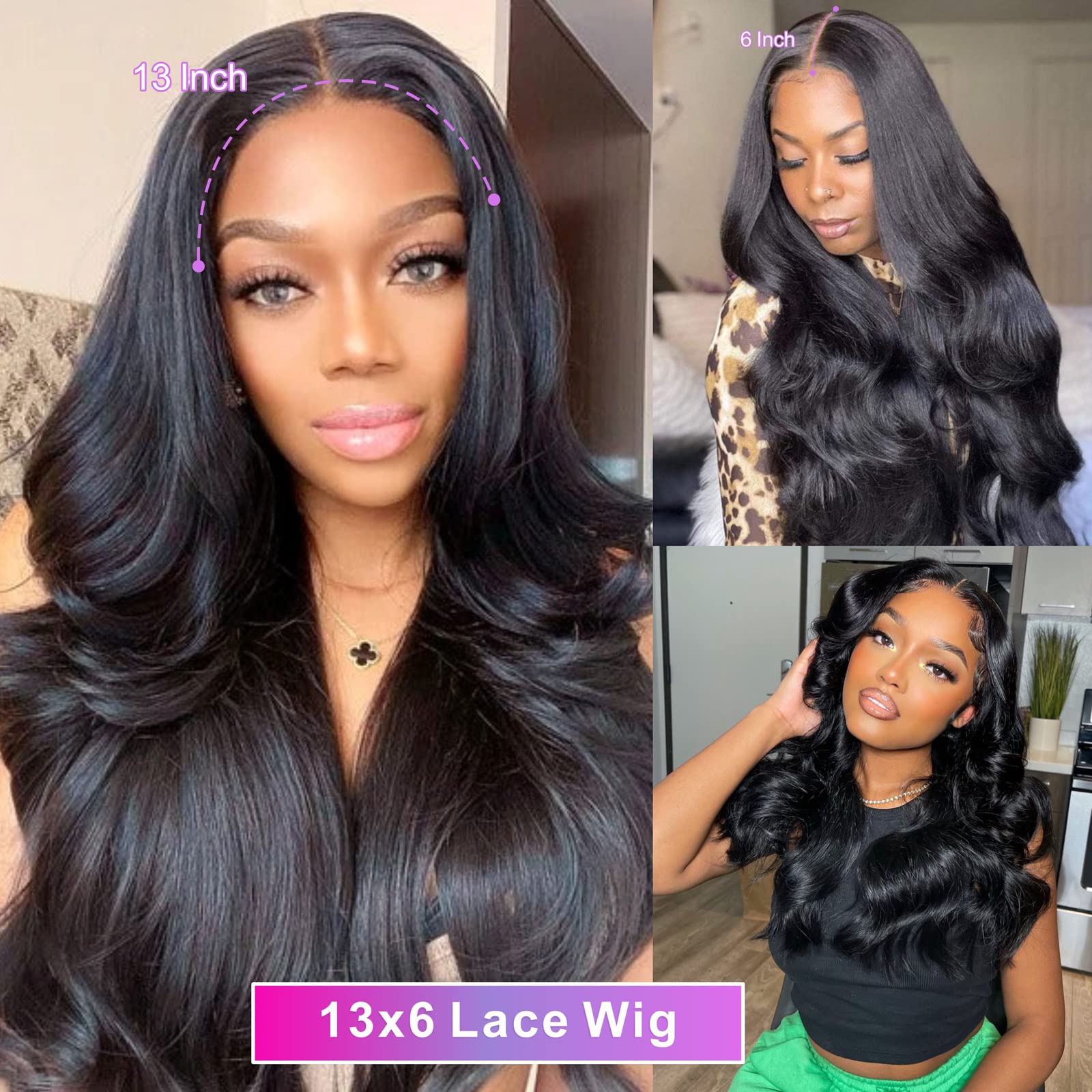 Aicrelery 13x6 lace front wig side view showing full volume and movement