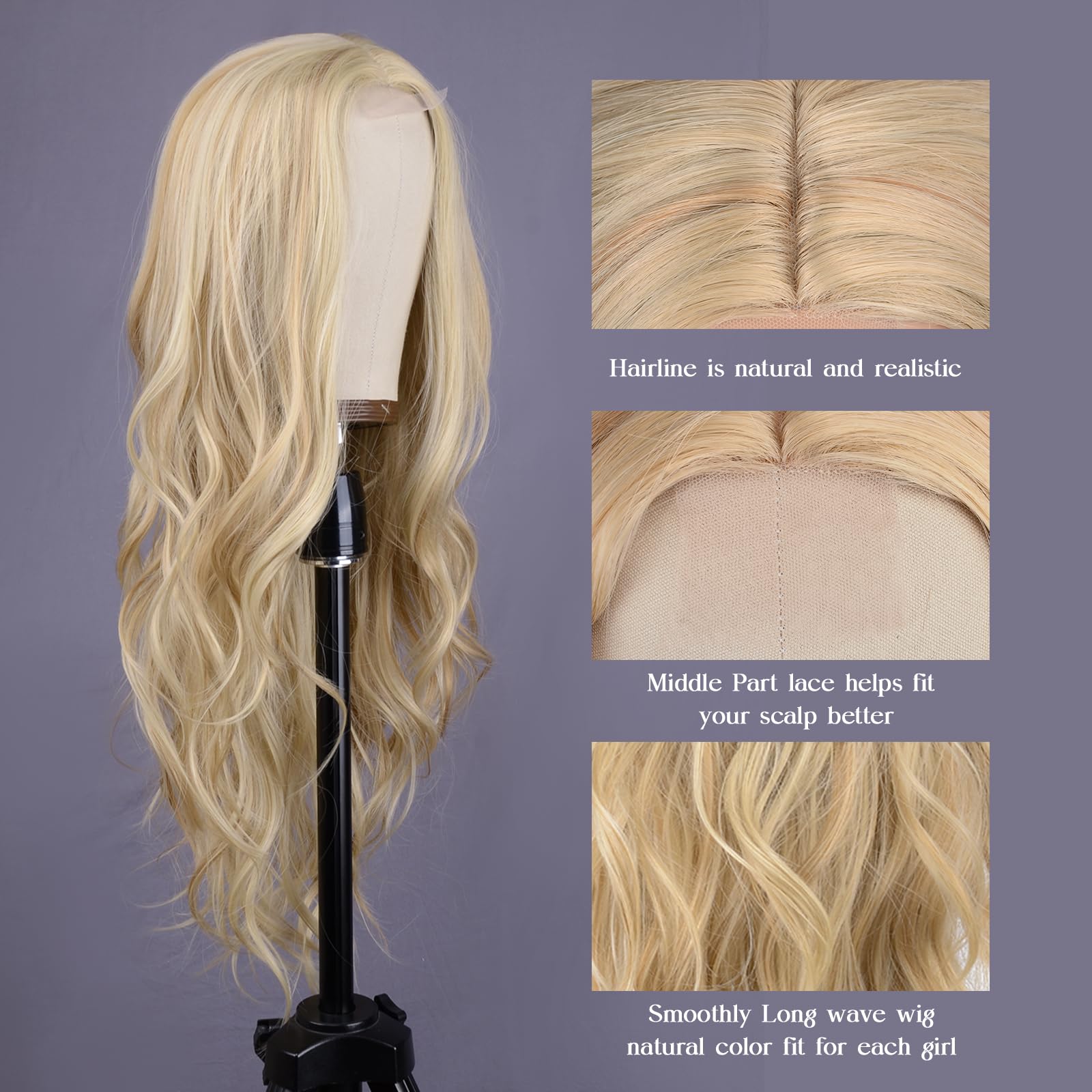Aida ble blonde curly wig with dense cap for secure all-day comfort
