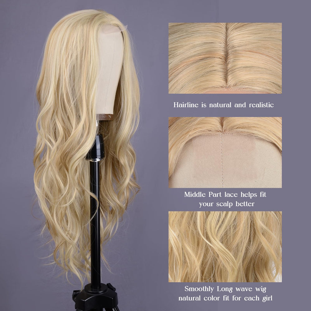 Aida ble blonde curly wig with dense cap for secure all-day comfort