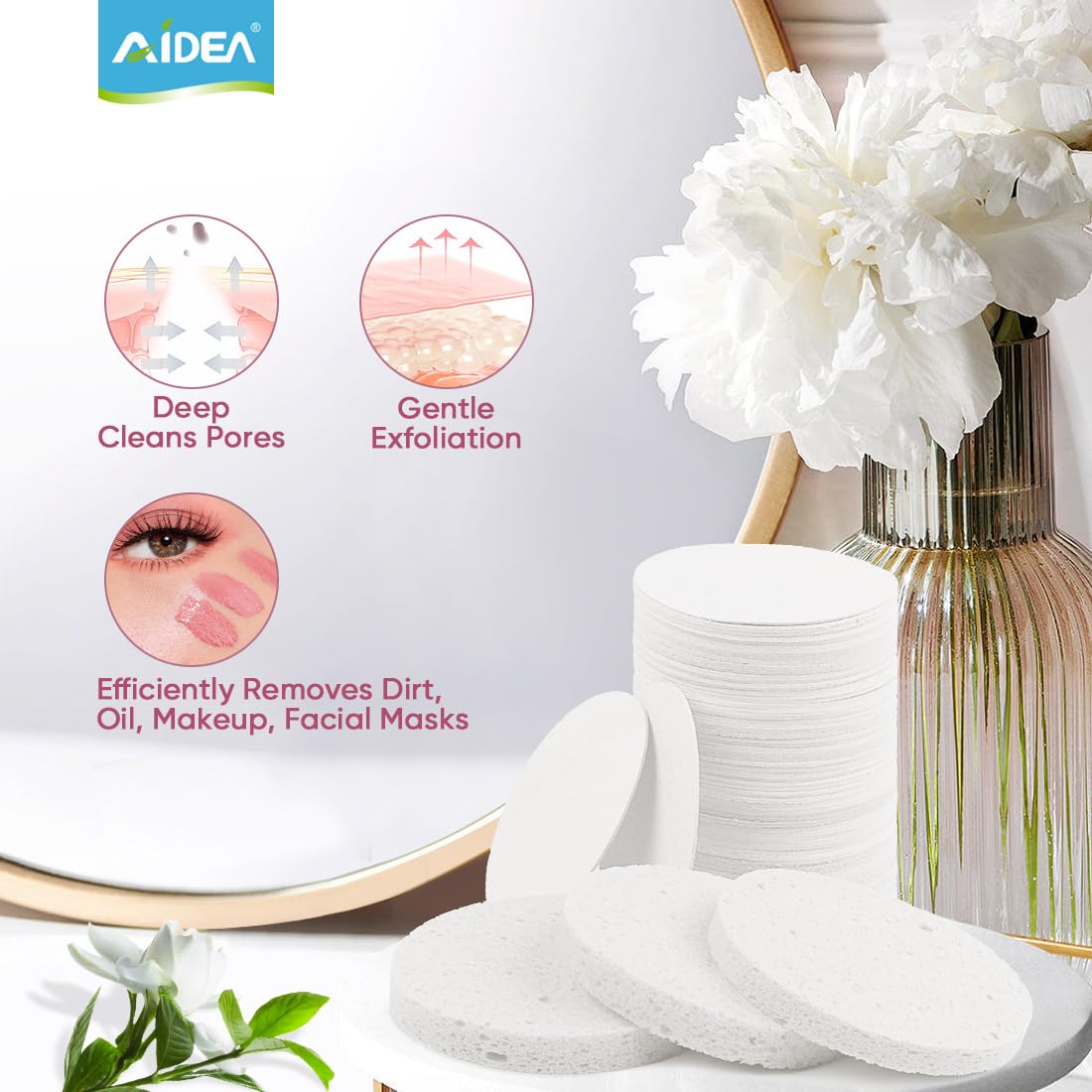 AIDEA 96-count packaging close-up emphasizing value for routine skincare.