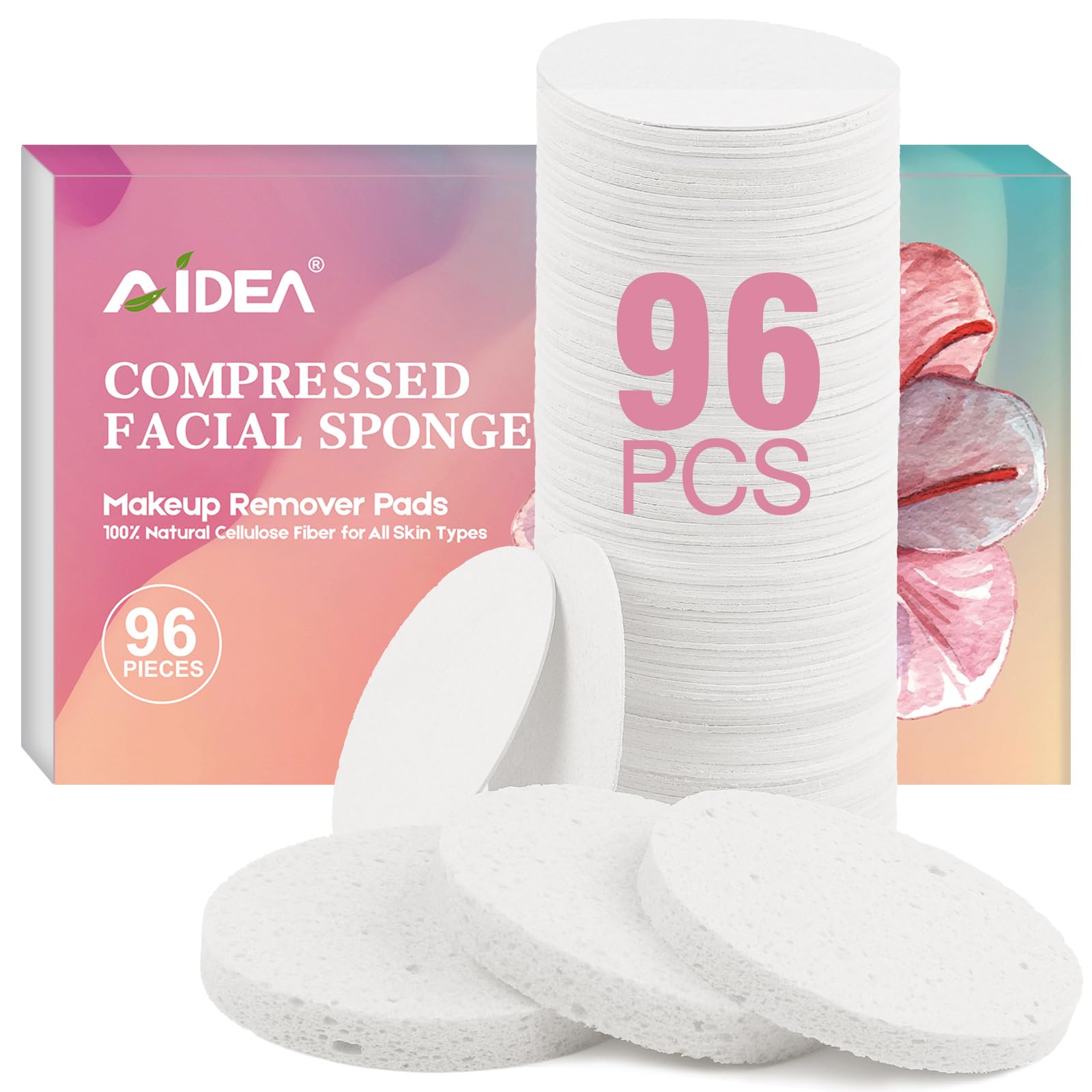 AIDEA compressed facial sponges pack for gentle daily cleansing.