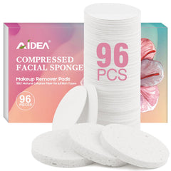 AIDEA compressed facial sponges pack for gentle daily cleansing.