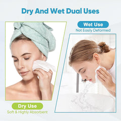 AIDEA face towels dual-use-dry-wet-application demonstrates versatile cleansing and quick makeup removal.