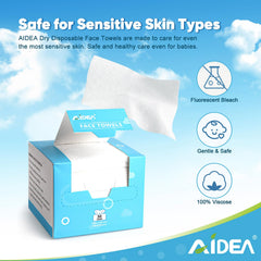 AIDEA soft disposable face towel texture for gentle daily cleansing.
