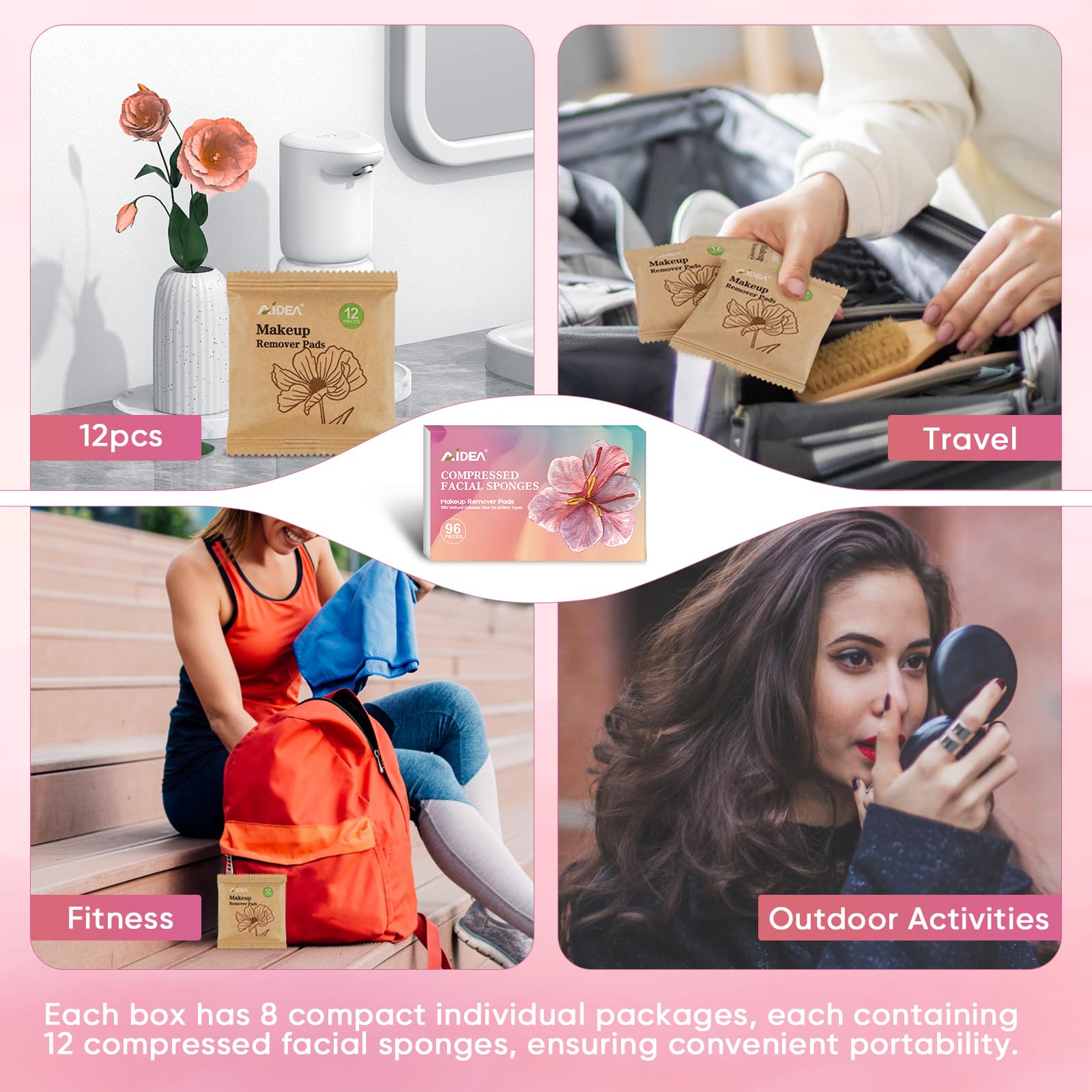 AIDEA facial sponge used with skincare products for gentle application.