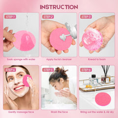 AIDEA makeup removal and exfoliation sponges with soft texture for skincare