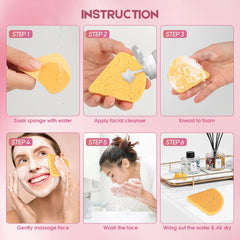 AIDEA natural cellulose facial sponges ready for gentle cleansing and exfoliation.