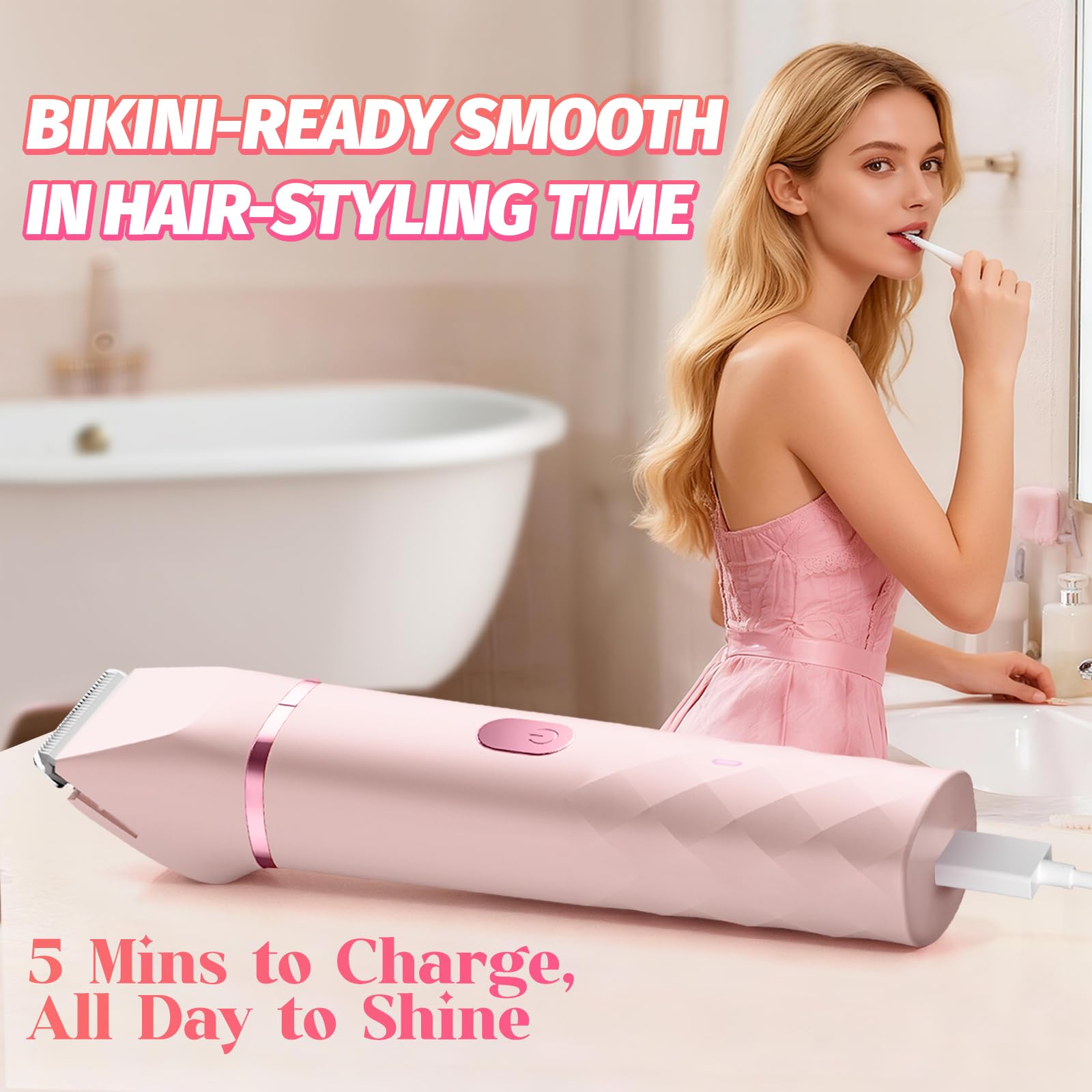 AIDIAM bikini-trimmer-cleaning-brush keeps trims hygienic with simple rinsing after use.