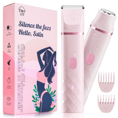 AIDIAM bikini-trimmer wet-dry use demonstrates versatile waterproof operation for on-the-go grooming.