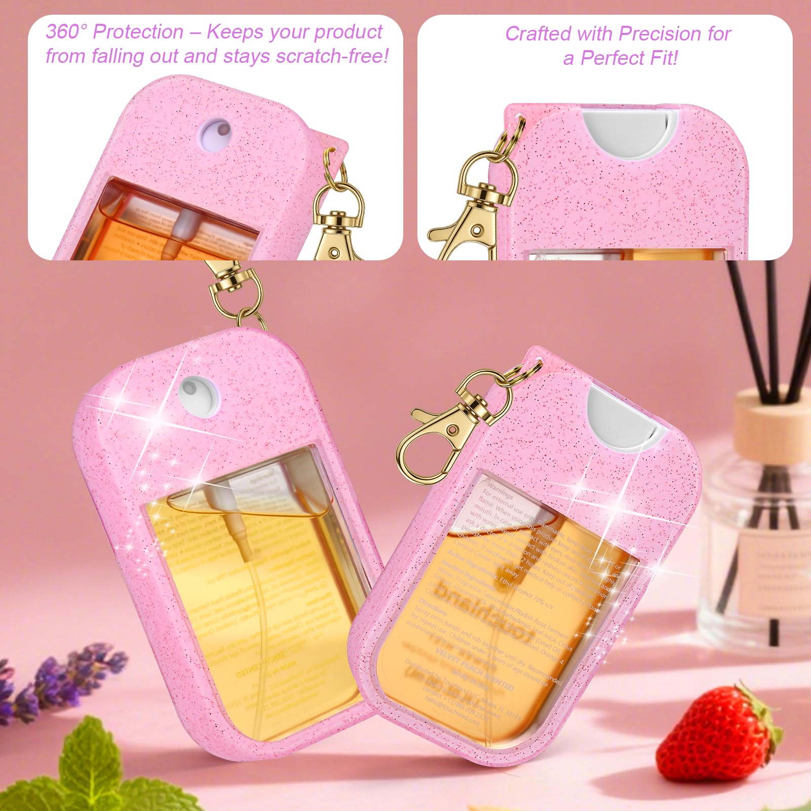 AIERSA metal keychain attachment secures the bottle to bags for quick access.