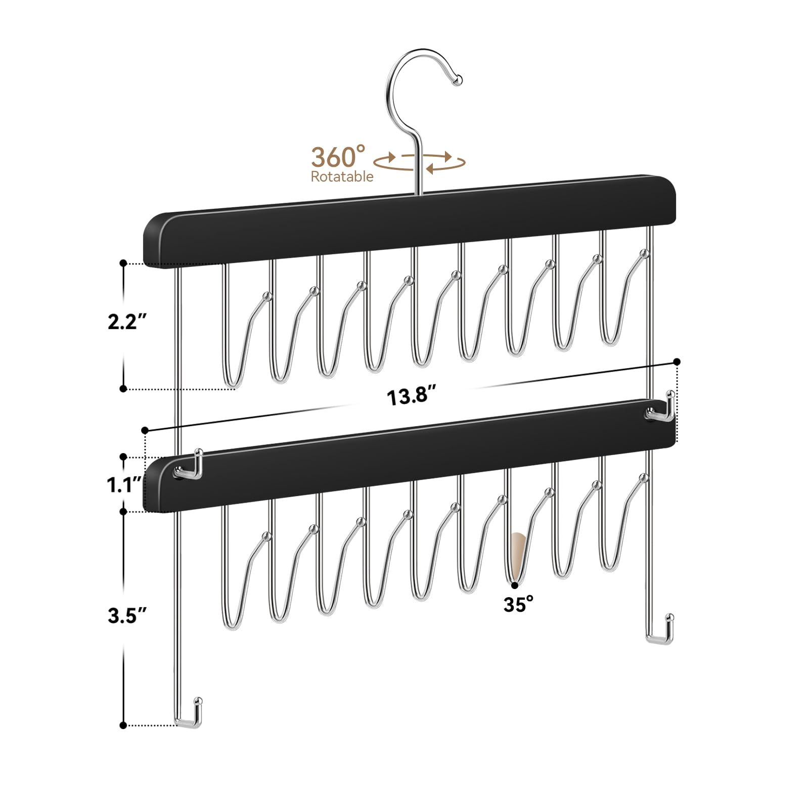 AIHOPESTO adjustable spacing demonstrates versatile organization for hairpieces