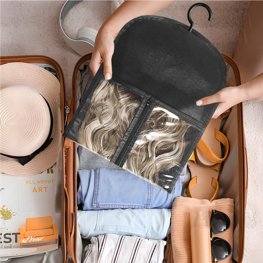 AIHOPESTO black-wig-holder blends sleek storage in black.