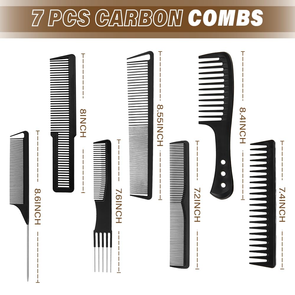 AIHOPESTO carbon fiber comb set anti-static and heat-resistant for smooth styling