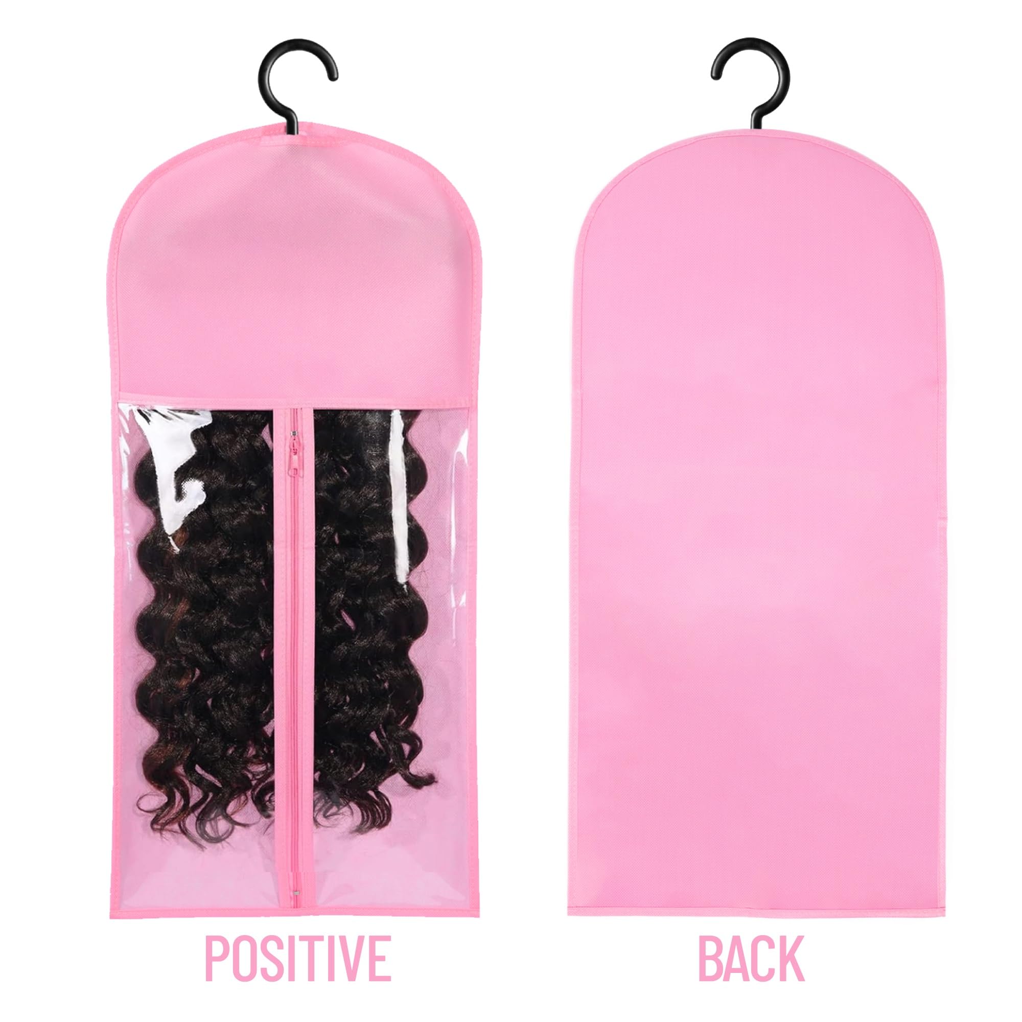 AIHOPESTO transparent-pocket wig bag makes quick identification simple.