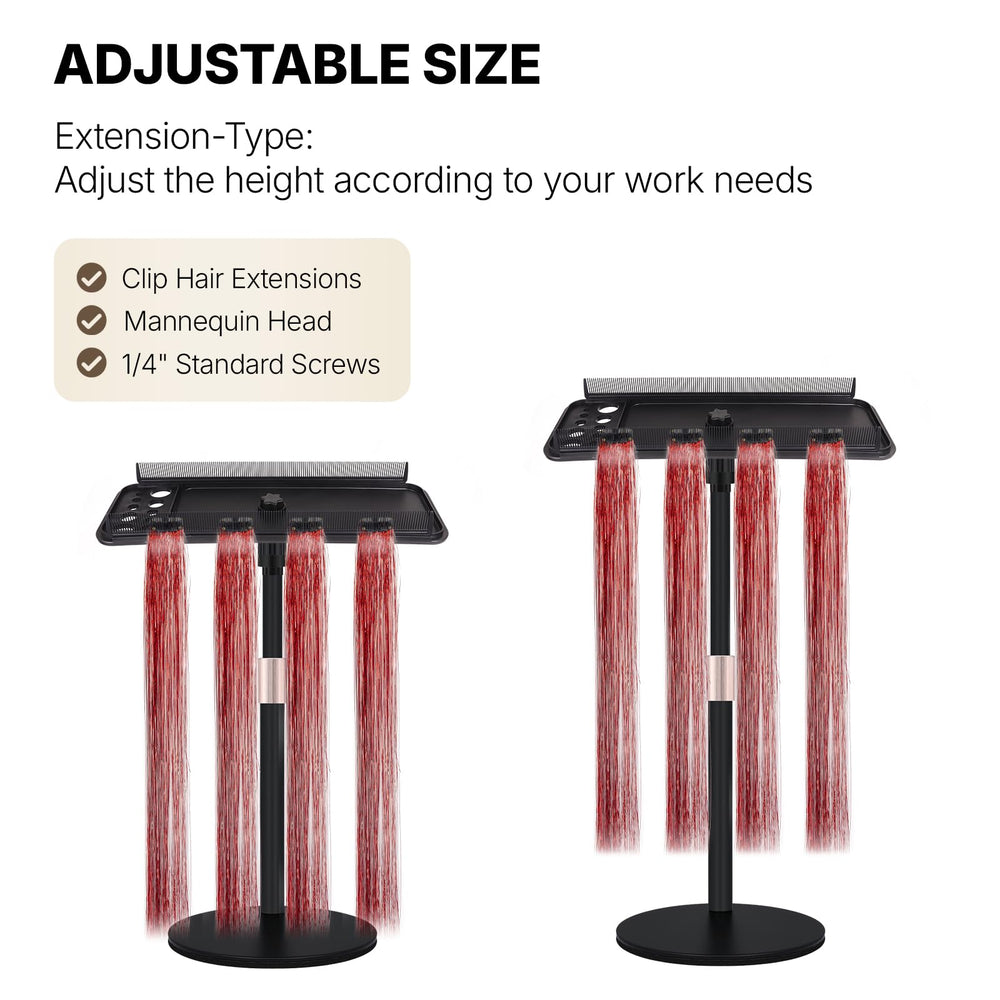 AIHOPESTO weighted-metal-base provides stable support during wig prep.