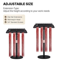 AIHOPESTO weighted-metal-base provides stable support during wig prep.