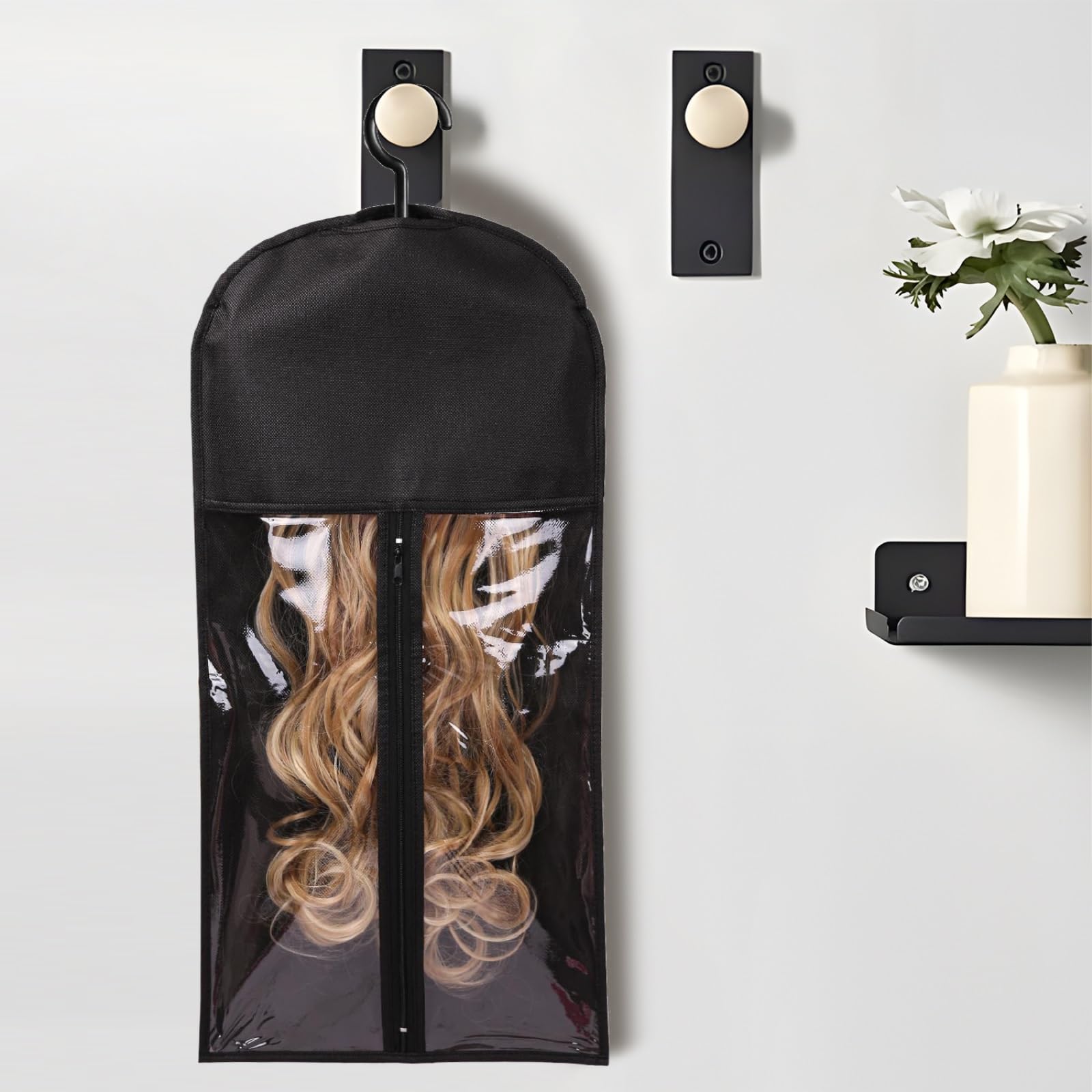 AIHOPESTO wig storage hanger clear window aids quick wig ID