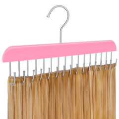 AIHOPESTO hair extension holder pink angle view for tangle-free organization