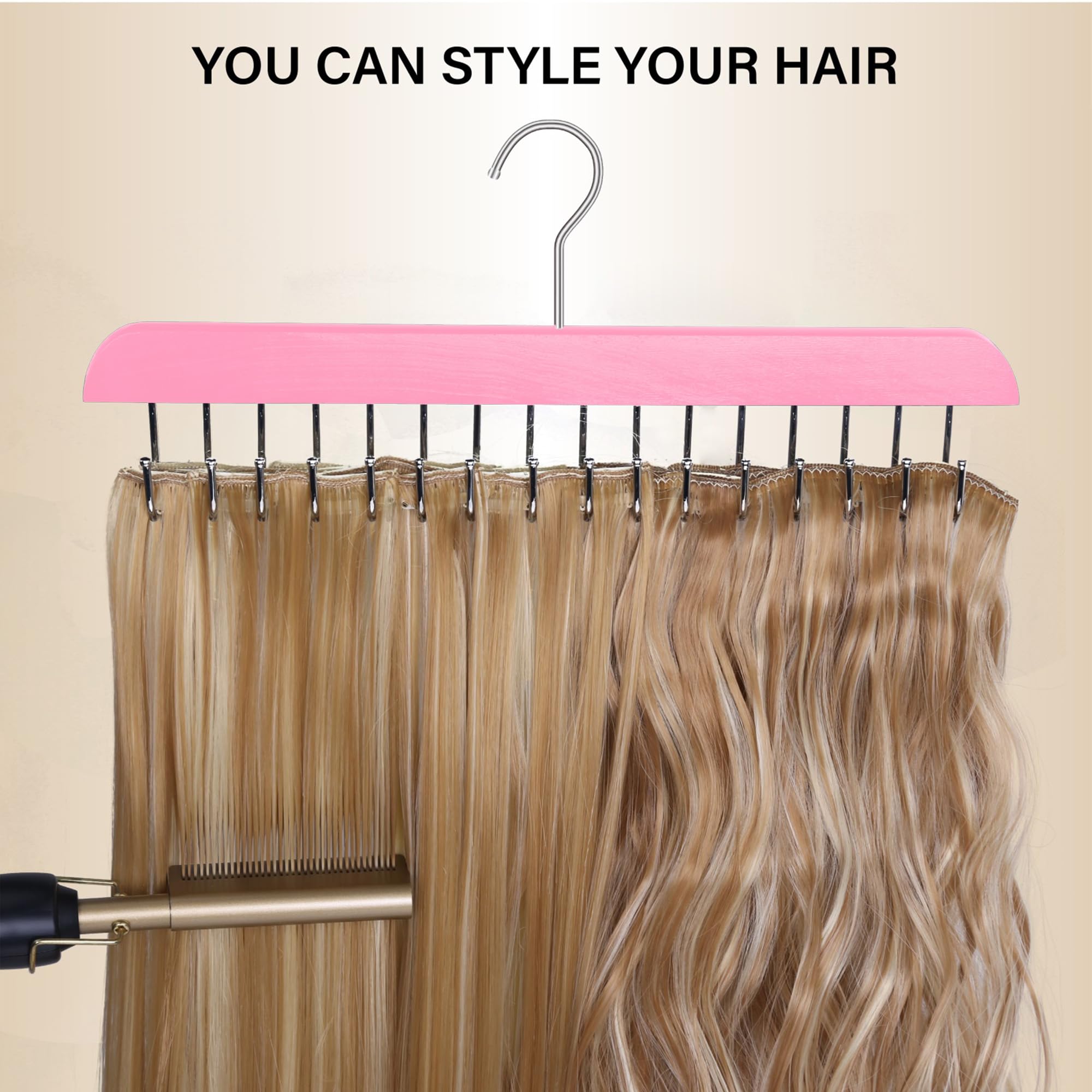 AIHOPESTO hair extension holder pink travel-ready accessory for on-the-go styling