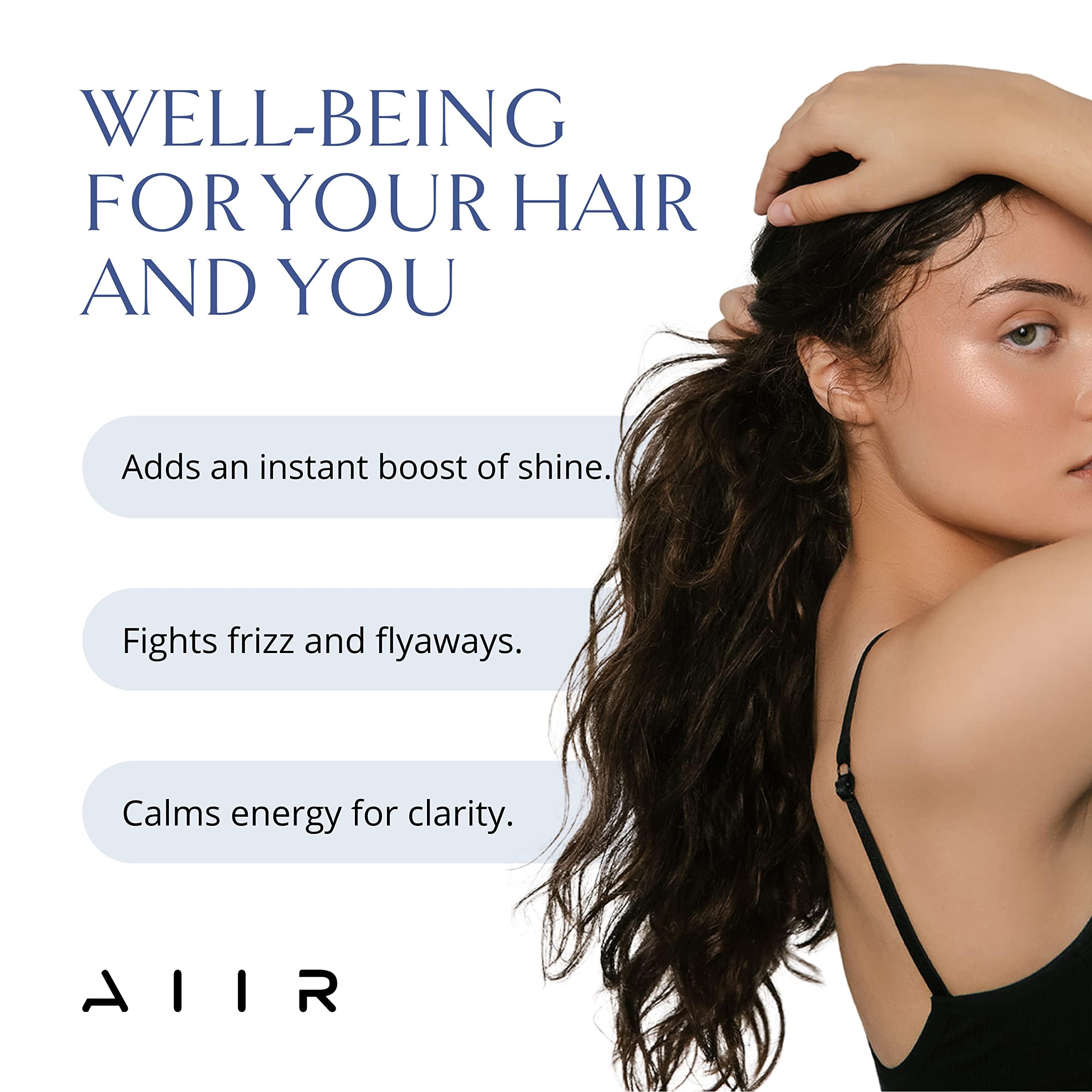 AIIR Shine Spray humidity shield safeguards styles and reduces frizz in humid conditions.